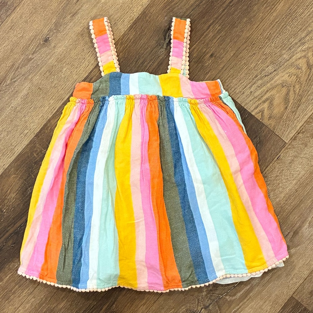 Tahari Multicolor Striped Top Tunic Shirt Bright Summer Lined 4T